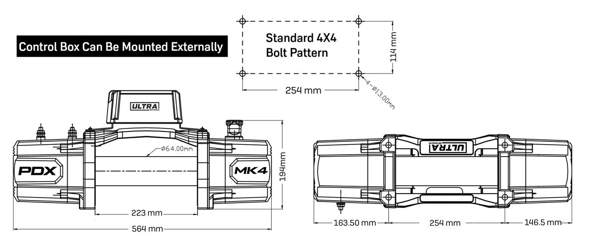 ULTRA WINCH - PDX MK4 9.5/12K Premium Electric Winch
